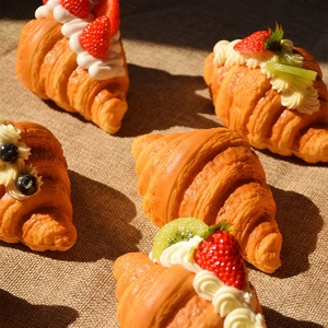 1pc, PU ,6.57inch High Simulation Croissant Bread, Fake European Soda Bread, Food <b>Toys</b> ,Model Window Display Decor - Product Image 4