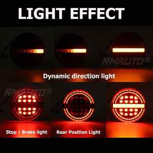 Feux arrière LED ronds 5,3 pouces 1/2/4/6X pour camion, remorque, voiture, bus, fourgonnette, bateau, caravane, camionnette, tracteur - Feux stop, feux de position, clignotants - Product Image 2