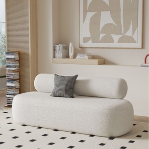 Canapé moderne incurvé trois places en flanelle, style nordique, pour salon et appartement - Product Image 3