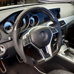 <span class=keywords><strong>Volant</strong></span> de course modifié en forme de D en cuir et fibre de carbone avec fonction de vibration et de chauffage - Product Image 4