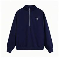 Sweat-shirts à capuche unisexe personnalisés 2026 en molleton tricoté, à demi-zip ou quart-zip, de haute qualité, décontractés, coupe ajustée, brodés