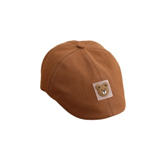 Chapeau béret mignon ourson pour garçons et filles, bérets plats coréens, casquette gavroche de couleur unie pour enfants - Product Image 5