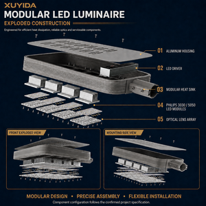 Lámpara Solar LED para Exteriores XYD, 30W-120W, IP66, Impermeable, Aleación de Aluminio, Sensor de Movimiento, Batería LiFePO4 Ajustable - Product Image 2
