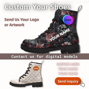 Bottes gothiques Martin personnalisables de haute qualité, impression de logo, vente directe usine B2B, décontractées, pour la marche et le sport 058-6-26007173-007 - Product Image 1
