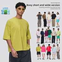 Camiseta de Manga Corta para Hombre, con Regulación de Temperatura, Sorona Mint, Secado Rápido, Corte Holgado, UPF 50+, Transpirable, Ligera, Informal