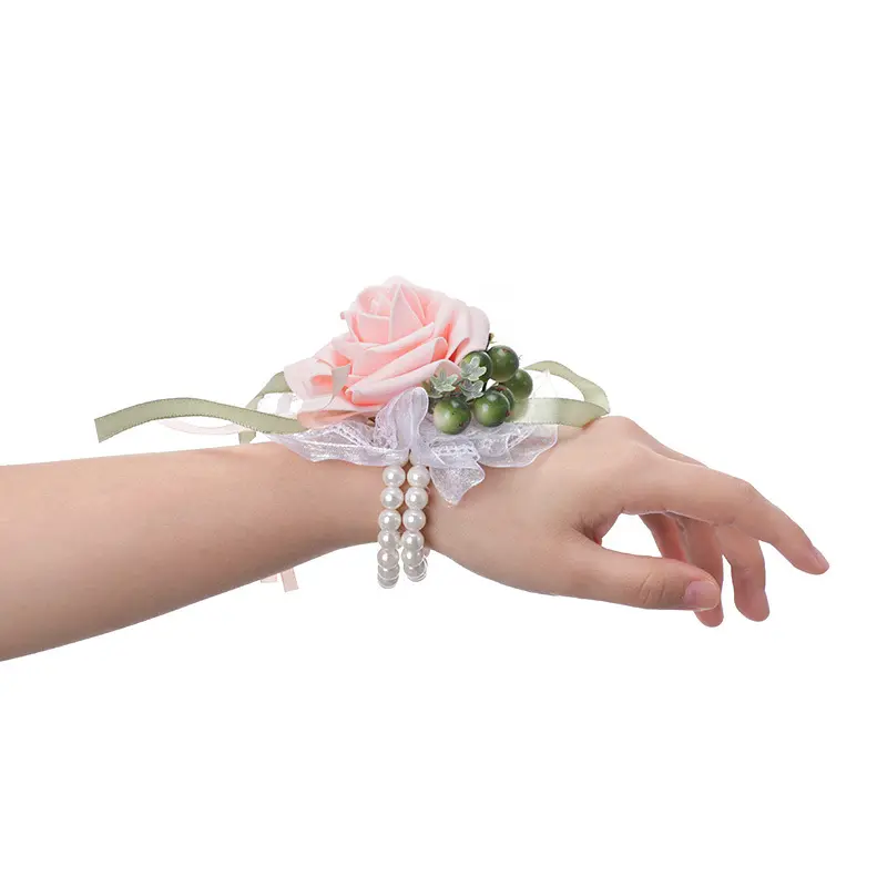 AYOYO OEM दुल्हन गुलदस्ता हाथ फूल शादी भोज दुल्हन की सहेली फूल गुलाब कलाई कोर्सेज