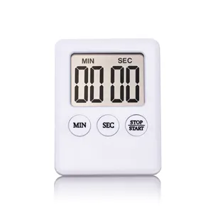 Flat Kitchen Timer Magnetic Count Up Countdown Cooking Digital large Display Loud Alarm Student Minute Second
