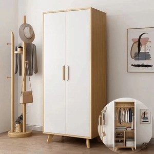Armoire à portes battantes de style nordique, meuble de rangement pour chambres à coucher, appartements, hôtels, maisons d'hôtes et chambres de location - Product Image 3
