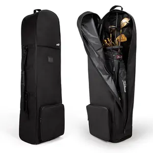 Playeagle tas perjalanan Golf lipat dengan roda untuk penerbangan OEM/ODM casing lunak 900D Oxford penerbangan tas pelindung klub Golf