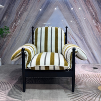 Fauteuil Rétro Français Vintage avec Coussin en Tissu Rouge, Canapé Modulaire Sectionnel de Loisirs pour Appartement et Hôtel