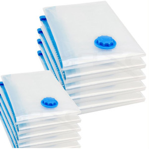Sacco <span class=keywords><strong>Sottovuoto</strong></span> <span class=keywords><strong>per</strong></span> Vestiti con Valvola Bordo Trasparente Pieghevole Compresso Organizer da Viaggio Salvaspazio - Product Image 4