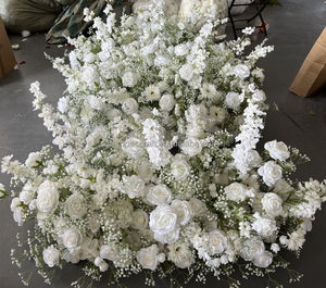 Kualitas tinggi 35cm karangan bunga tanah putih bunga buatan pelari lantai baris buatan tangan untuk Cafe pernikahan dekorasi dalam ruangan - Product Image 5