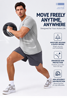 T-shirt de sport pour homme en soie glacée, protection solaire, séchage rapide, respirant, ample, pour fitness et activités de plein air, personnalisable avec logo