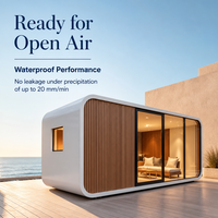 Cabane préfabriquée modulaire, mini-maison, 1 chambre, 1 salle de bain, maison-capsule pour glamping, resort, jardin, cour arrière