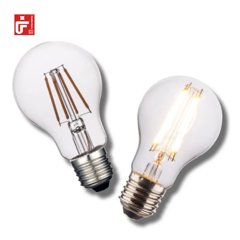 Lampu filamen LED, bohlam LED 2 tahun garansi 2w 4w A60 tegangan rendah DC 220-240V kaca 90 LED filamen lampu