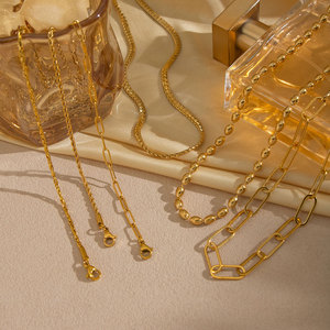 Cadenas de Acero Inoxidable 316L Personalizadas al por Mayor, Modernas y Resistentes al Deslustre, con Baño de Oro 14k y 18k, Cadenas Finas para Collares de Mujer - Product Image 4