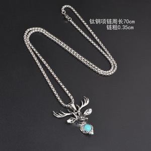Collier en acier titane pour hommes et femmes, Hip Hop, pendentif hexagonal, chaîne Simple, bijoux Hip Hop - Product Image 5
