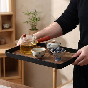 Plato de Servir Rectangular Moderno y Ecológico de Melamina con Patrón Sólido, Duradero, Desechable, No Tóxico, Apto para Lavavajillas - Product Image 1