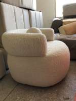 Fauteuil rembourré moderne DISEN par Moving Mountains, fauteuil de salon en tissu bouclé, mobilier d'intérieur
