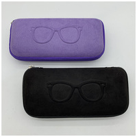 Étui à lunettes OEM tendance avec fermeture éclair, vert fluorescent, semi-rigide, pour lunettes optiques
