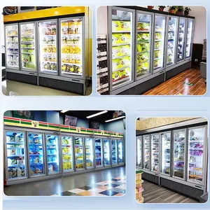 MUXUE – congélateur vertical commercial à porte unique, congélateur vertical avec portes en verre pour crème glacée, présentoir d'aliments surgelés