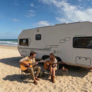 Nouvelle caravane de <span class=keywords><strong>camping</strong></span> de luxe à double essieu avec réservoir en aluminium, cuisine et salle de bain intégrées - Product Image 3