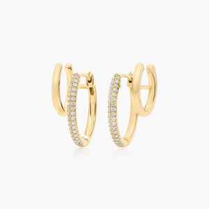 Luxury 925 Sterling <b>Silver</b> Gold Plated Moissanite Hoop <b>Earrings</b> Timeless Sparkling Fine Jewelry for Daily Wear Women - Product Image 2