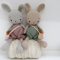 Muñecos de Peluche Amigurumi Tejidos a Mano al por Mayor, Juguetes de Conejitos de Algodón para Niños para Dormir