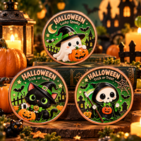Pièce de monnaie artisanale en cuivre pur 999 de 1 oz, motif fantôme mignon, impression UV en relief 3D, cadeau d'Halloween personnalisé, souvenir de collection