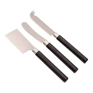 Kitchen Stainless Steel Black Handle 3pcs Cheese Knives Butter Knife Cheese Cutter Cheese Knife Set