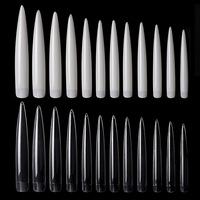 Nouvel Arrivage Transfrontalier : Faux Ongles d'Exposition pour Salon, Ongles Artificiels pour Nail Art, Faux Ongles d'Entraînement à Longueur Prolongée, Style Transparent 120