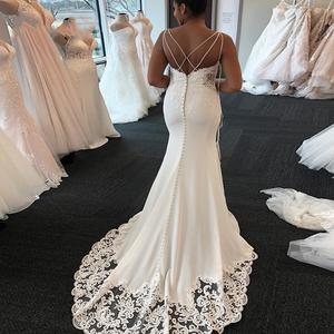 2025 africano sirena abiti da sposa spalline spalline Sexy dietro abiti da sposa in pizzo con strascico - Product Image 2