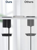 Toma de Corriente de Escritorio Multifuncional Industrial NFC de ABS con Enchufe Estándar para EE. UU./Reino Unido/UE, Mini Concentrador de Energía de Escritorio con PD20W USB-C