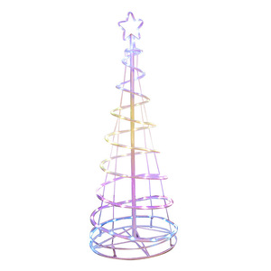 Led Christmas <b>Tree</b> With Multicolored Lights Plug-In Indoor Standing Decorative Holiday Display For Home And Store Window - Product Image 5