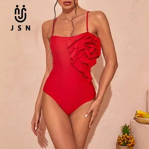 JSN New asimmetrico Sling One Piece gonna costume da bagno Beach Vacation Suit gonna Bikini Cove Up Red Swimwear