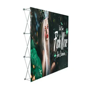 FEAMONT Custom Logo Fabric Promotional Portable Wall Design Printing Stand Sports Trade Show Advertising Exhibition Pop Display