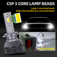 Super brillante T50 LED faro del coche H7 H11 modificado 6000K luz blanca 160W doble tubo de cobre lejos integrado aluminio 55W H1