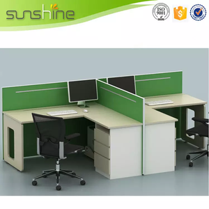 Đồ Nội Thất Văn Phòng Máy Trạm Làm Việc Hình Tròn Bàn Văn Phòng Vách Ngăn Màu Xanh Lá Cây Cho Bàn Nhân Viên 4 Người Khung Nhôm - Product Image 3