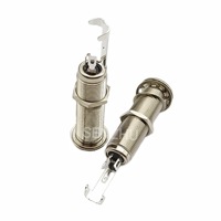 Prise jack femelle 6,35 mm verticale à trois sections, double canal, en laiton, 12 V, pour casque et microphone PJ-657-3P