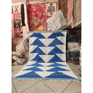 Handcrafted Zanafi Wool <b>Rug</b> with Floral Pattern Eco-Friendly & Reversible Fringe Edge for Bohemian Home Decor - Product Image 5