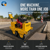Rouleau compact vibrant à tambour unique QS600D, direct usine, avec moteur Changchai, pour la construction d'asphalte et de terrains.