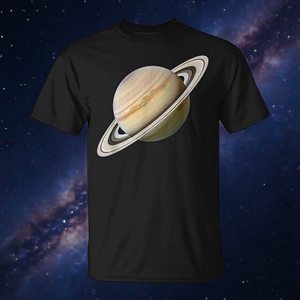 Camiseta con gráfico del planeta Saturno, diseño de ciencia espacial, unisex para adultos, color negro - Product Image 3