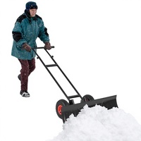 Pelle à neige pour allée, 36 pouces de large, poussoir à neige en métal, roues gonflables, lame inclinable à 7 positions, poignée réglable