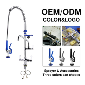 Hiện đại 360 ° xoay thiết kế boong gắn kéo nhà bếp Vòi Mixer pre-rửa sạch Brass & 304ss thép không gỉ Nhà bếp Vòi - Product Image 5
