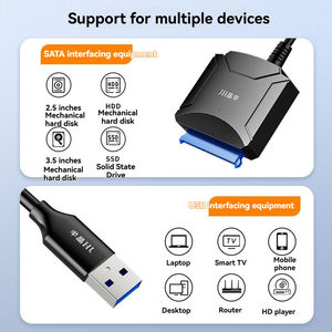 Cable <span class=keywords><strong>adaptador</strong></span> <span class=keywords><strong>USB</strong></span> 3.0 macho <span class=keywords><strong>a</strong></span> <span class=keywords><strong>SATA</strong></span> de 22 pines <span class=keywords><strong>con</strong></span> fuente de <span class=keywords><strong>alimentación</strong></span> CC para disco duro HDD de 2,5 y 3,5 pulgadas - Product Image 2