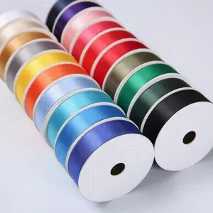 Cheap 100% Polyester Blue Ribbon Double Side Satin Ribbon With Custom Color And Width From 1-150cm