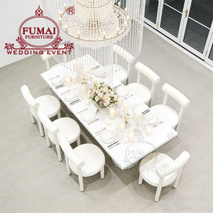Venta al por mayor precio de fábrica de acero inoxidable Rectangular Mdf comedor Mesa nupcial Mesas de banquetes para eventos de boda para la venta - Product Image 3