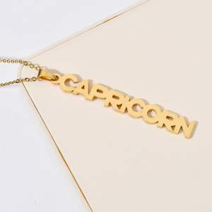 Kalung rantai liontin zodiak 18K berlapis emas, rantai kalung tautan untuk acara ulang tahun pernikahan untuk wanita - Product Image 4