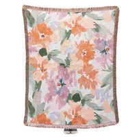 Plaid Jacquard en Coton Tissé Épais, Personnalisé en Polaire Corail avec Bordure à Pompons, Haute Qualité pour Décoration Intérieure et Voyage