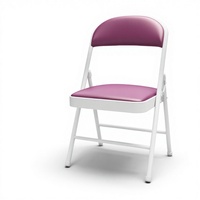 Chaise de salle à manger pliante portable en cuir pour extérieur avec structure métallique, imperméable et écologique, idéale pour salle de bain, cave à vin et atelier